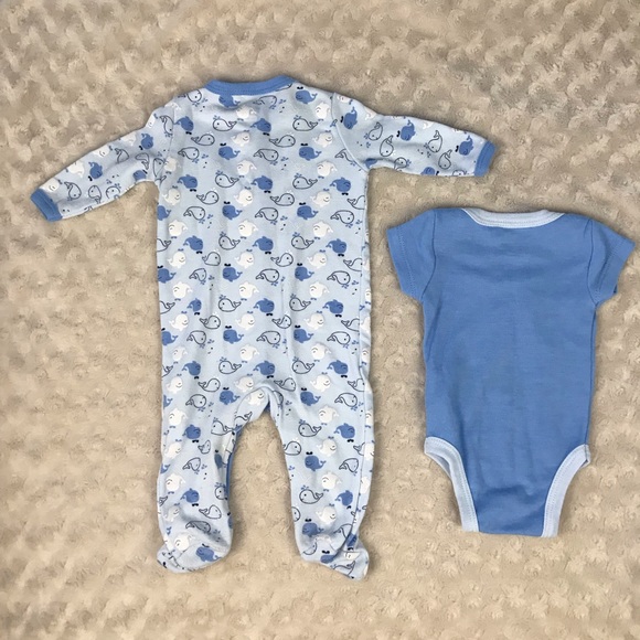 Quiltex & Little Me Baby Boy Bundle Sleeper FLAWS - Picture 4 of 8